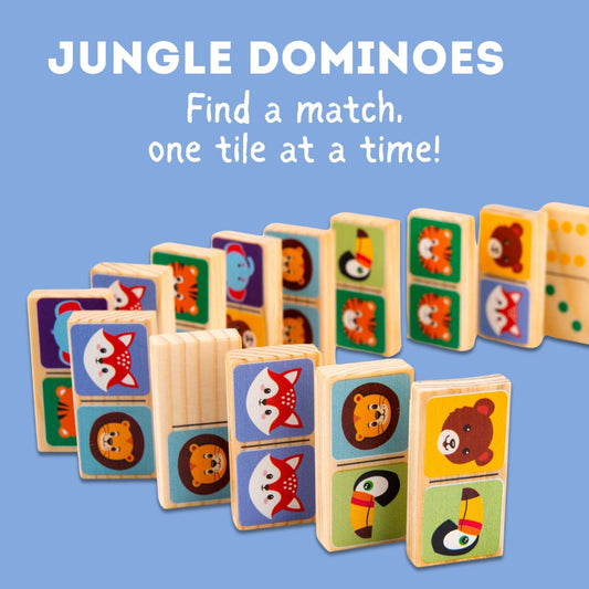 Wooden Animal Faces Dominos