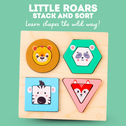 Cots and Cuddles Wooden Animal Design Stack and Sort