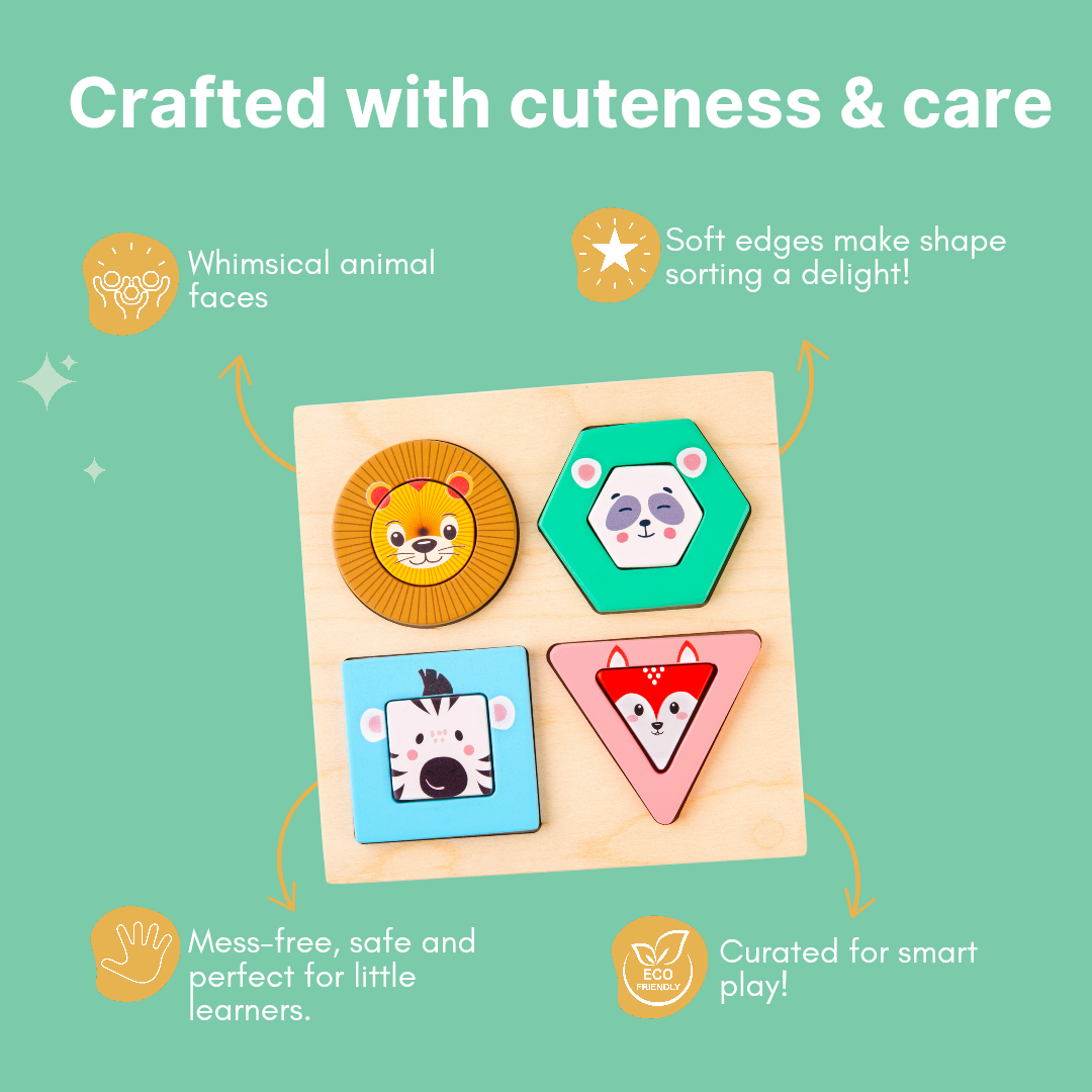 Cots and Cuddles Wooden Animal Design Stack and Sort