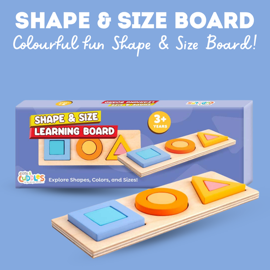 Cots and Cuddles Wooden Shape and Size Learning Board