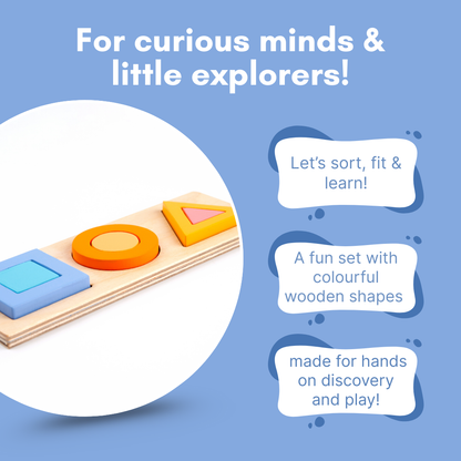 Cots and Cuddles Wooden Shape and Size Learning Board